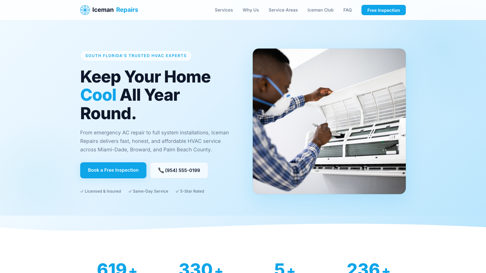 Iceman Repairs website