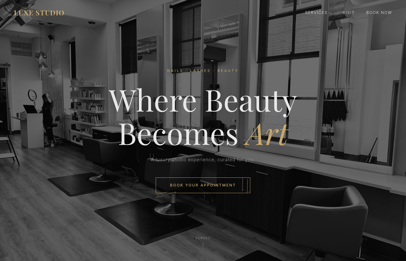 Lumi Lash Studio website