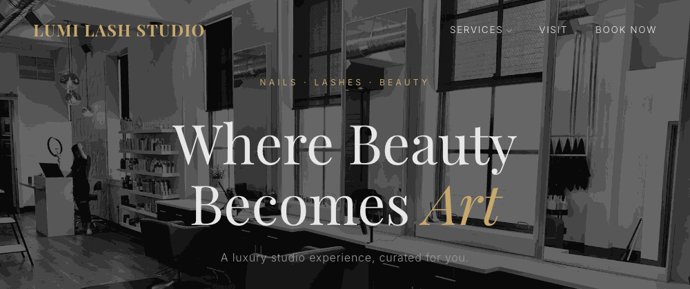 Animated tour of Polished nail salon website pages